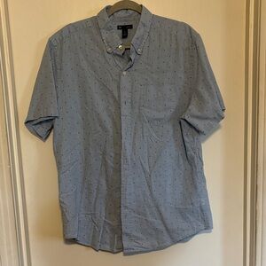 GAP Men's Light Blue Patterned Button Down Shirt